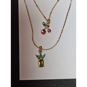Betsey Johnson gold tone necklace set